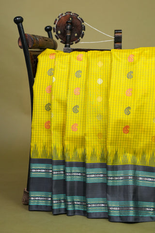 GADWAL PURE SILK GANGA JAMUNA GAP BORDER SAREE