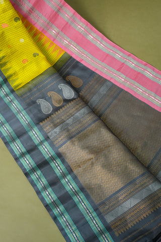GADWAL PURE SILK GANGA JAMUNA GAP BORDER SAREE