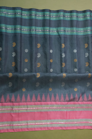 GADWAL PURE SILK GANGA JAMUNA GAP BORDER SAREE