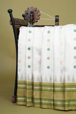 GADWAL PURE SILK GANGA JAMUNA GAP BORDER SAREE