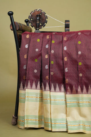 GADWAL PURE SILK GANGA JAMUNA GAP BORDER SAREE