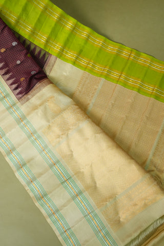 GADWAL PURE SILK GANGA JAMUNA GAP BORDER SAREE