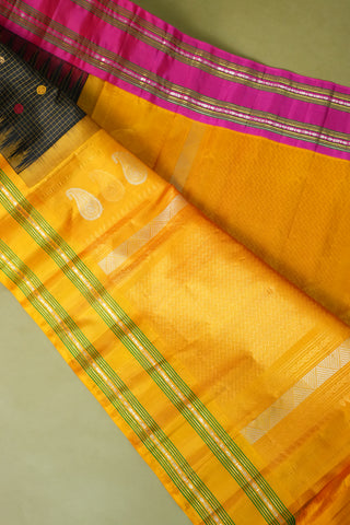 GADWAL PURE SILK GANGA JAMUNA GAP BORDER SAREE