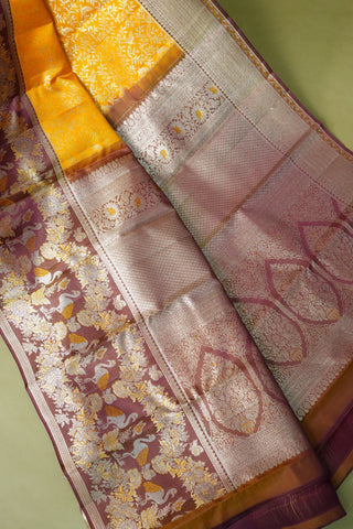 KANCHIPURAM PURE SILK HANDLOOM BROCADE SAREE