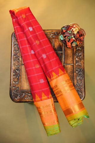 GADWAL PURE SILK GAP BORDER HANDLOOM SAREE
