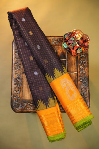 GADWAL PURE SILK GAP BORDER HANDLOOM SAREE