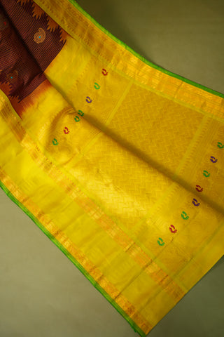 GADWAL PURE SILK GAP BORDER HANDLOOM SAREE