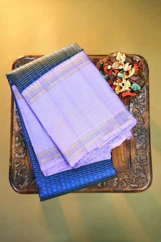 KANCHIPURAM PURE SILK HANDLOOM RETTAPET BORDER SAREE