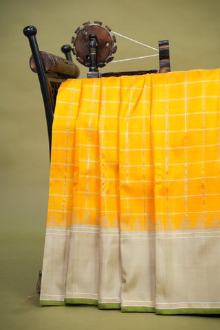 KANCHIPURAM PURE SILK HANDLOOM RETTAPET BORDER SAREE
