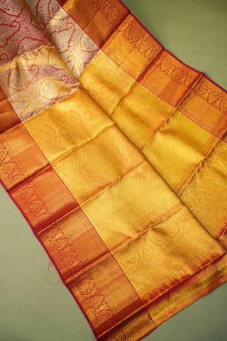 KANCHIPURAM PURE SILK HANDLOOM TISSUE BROCADE SAREE