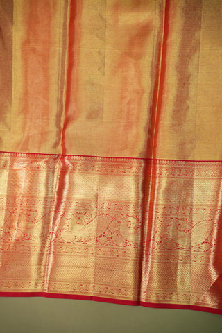 KANCHIPURAM PURE SILK HANDLOOM TISSUE BROCADE SAREE