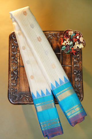 GADWAL PURE SILK GAP BORDER HANDLOOM SAREE