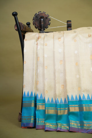 GADWAL PURE SILK GAP BORDER HANDLOOM SAREE