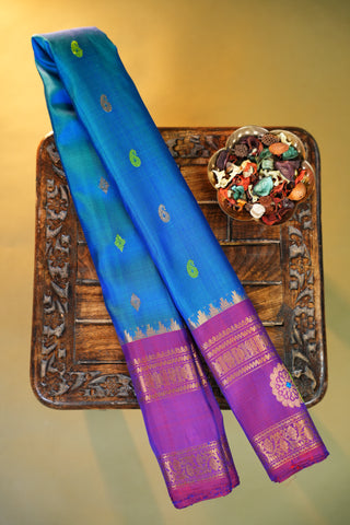 GADWAL PURE SILK GAP BORDER HANDLOOM SAREE