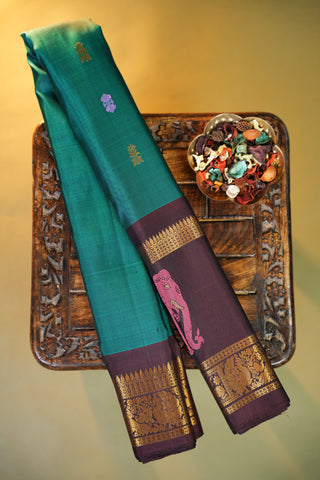 GADWAL PURE SILK GAP BORDER HANDLOOM SAREE