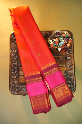 GADWAL PURE SILK GAP BORDER HANDLOOM SAREE