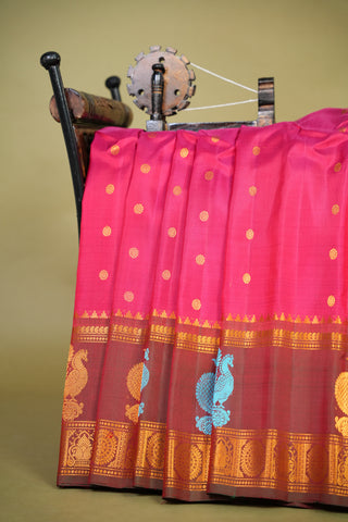 GADWAL PURE SILK GAP BORDER HANDLOOM SAREE