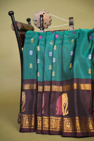 GADWAL PURE SILK GAP BORDER HANDLOOM SAREE