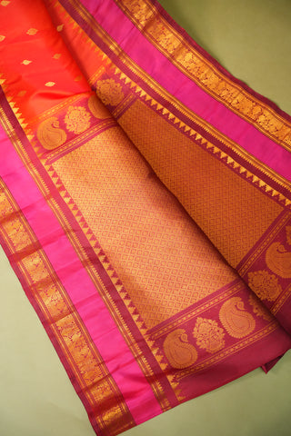 GADWAL PURE SILK GAP BORDER HANDLOOM SAREE