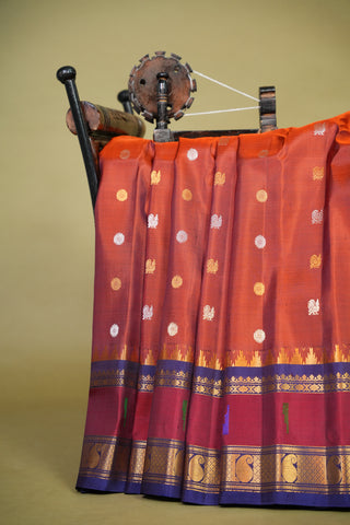 GADWAL PURE SILK GAP BORDER HANDLOOM SAREE