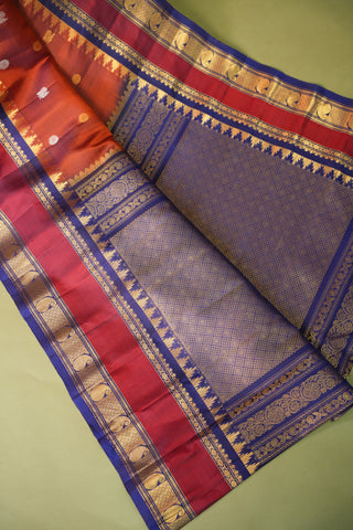 GADWAL PURE SILK GAP BORDER HANDLOOM SAREE