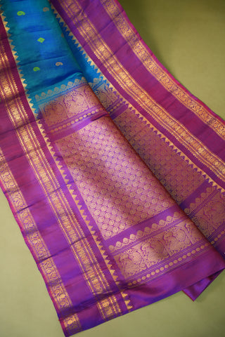 GADWAL PURE SILK GAP BORDER HANDLOOM SAREE