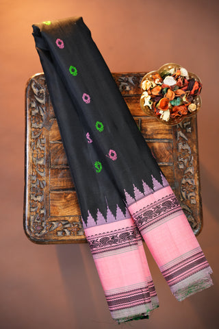 GADWAL PURE SILK GAP BORDER HANDLOOM SAREE