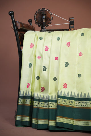 GADWAL PURE SILK GAP BORDER HANDLOOM SAREE