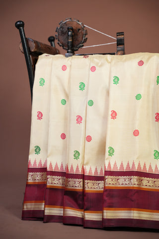 GADWAL PURE SILK GAP BORDER HANDLOOM SAREE