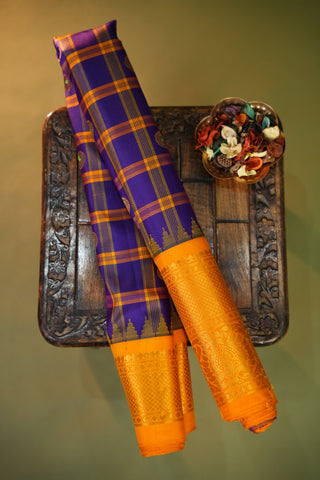 GADWAL PURE SILK CHECKS HANDLOOM SAREE