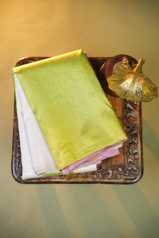 KANCHIPURAM PURE SILK HANDLOOM SAREE WITH TEMPLE BORDER