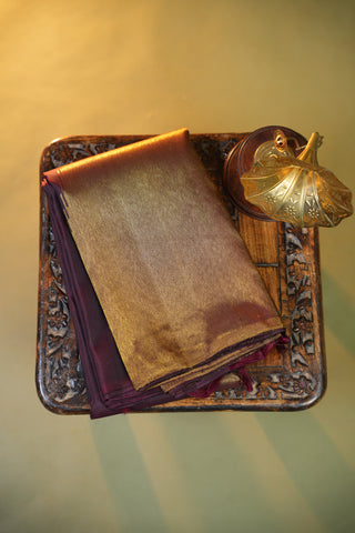 KANCHIPURAM PURE SILK HANDLOOM SAREE WITH TEMPLE BORDER