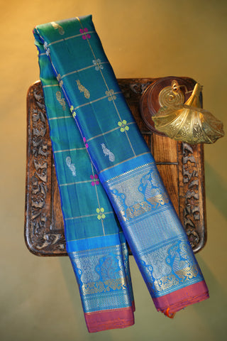 GADWAL PURE SILK KUTTU BORDER SAREE