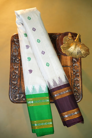 GADWAL PURE SILK GANGA JAMUNA GAP BORDER SAREE