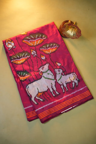 POCHAMPALLY PURE TWILL IKKAT HANDLOOM SAREE