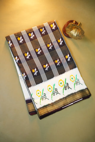 POCHAMPALLY PURE TWILL IKKAT HANDLOOM SAREE