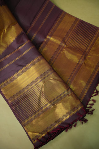 KANCHIPURAM PURE SILK HANDLOOM SAREE WITH TEMPLE BORDER