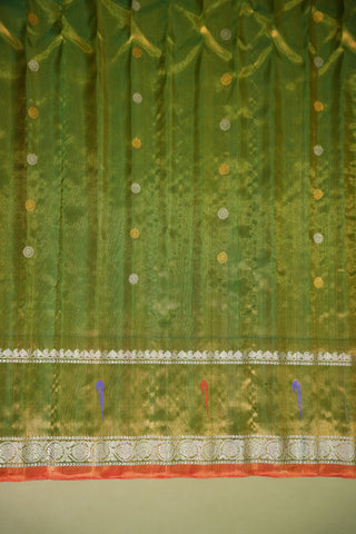 GADWAL PURE SILK TISSUE MUNIA BORDER HANDLOOM SAREE