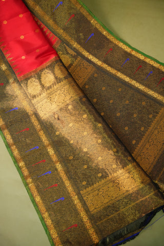 GADWAL PURE SILK ZARIPACK MUNIA BORDER HANDLOOM SAREE