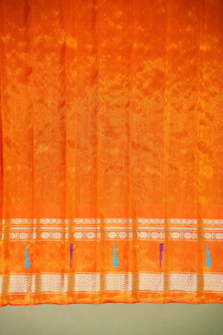 GADWAL PURE SILK TISSUE MUNIA BORDER HANDLOOM SAREE