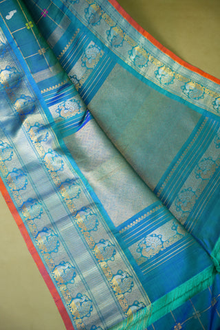 GADWAL PURE SILK KUTTU BORDER SAREE