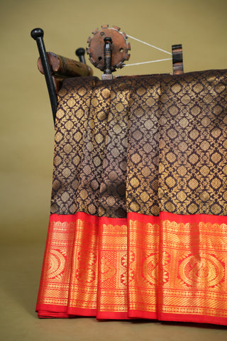 GADWAL PURE SILK GANGA JAMUNA BORDER SAREE
