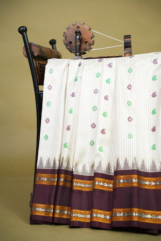 GADWAL PURE SILK GANGA JAMUNA GAP BORDER SAREE
