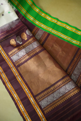 GADWAL PURE SILK GANGA JAMUNA GAP BORDER SAREE