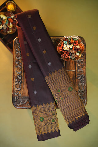 GADWAL PURE SILK MEENAKARI TURNING BORDER SAREE