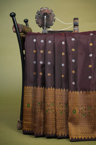 GADWAL PURE SILK MEENAKARI TURNING BORDER SAREE