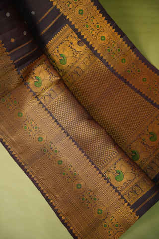 GADWAL PURE SILK MEENAKARI TURNING BORDER SAREE