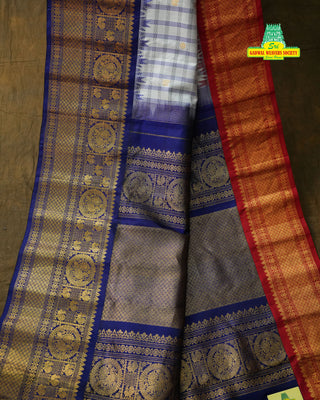GADWAL PURE SILK HANDLOOM SAREE WITH GANGA JAMUNA BORDER