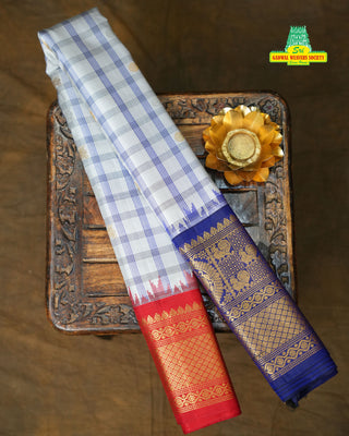 GADWAL PURE SILK HANDLOOM SAREE WITH GANGA JAMUNA BORDER