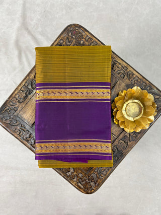 KANCHIPURAM PURE SILK GAP BORDER SAREE